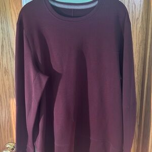 Lululemon Men's Long Sleeve Thermal Waffle Knit Shirt Cream, Burgundy